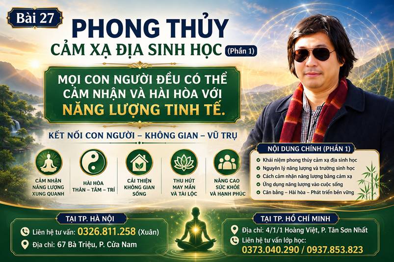 Bài 27. PHONG THỦY CẢM XẠ ĐỊA SINH HỌC  (Phần 1)